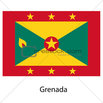 Flag  of the country grenada. Vector illustration. 