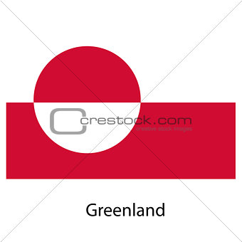 Flag  of the country greenland. Vector illustration. 