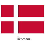 Flag  of the country  denmark. Vector illustration. 