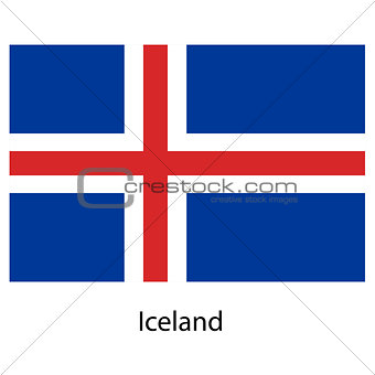 Flag  of the country  iceland. Vector illustration. 