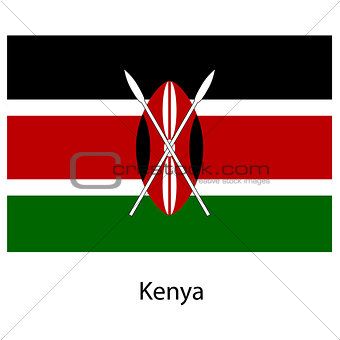 Flag  of the country  kenya. Vector illustration. 