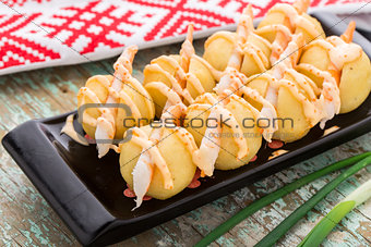 Potato gnocchi with shrimps
