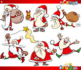 santa and christmas cartoon set