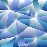 Geometric pattern with blue triangles background