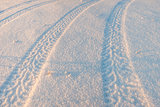 Tire tracks on the snow 03
