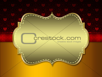 Hearts pattern and golden tag