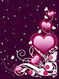 Pink hearts and floral