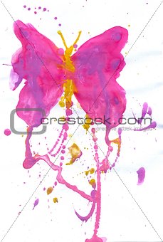 Pink Watercolor Butterfly