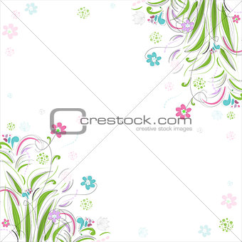 Vintage floral background. Beautiful frame with flowers lily. Element for design.