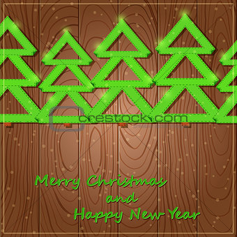 Christmas Wood Card with Trees