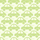 Green Eco Car Seamless Pattern