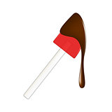 Silicone spatula with chocolate
