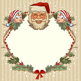 The head of Santa Claus and gnome. Template cards for Christmas