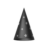 Black sorcerer hat with silver stars