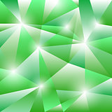 Geometric pattern with green triangles background