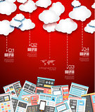 Ideal Cloud technology background with Flat style