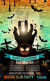 Halloween Party Flyer with creepy colorful elements
