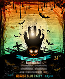 Halloween Party Flyer with creepy colorful elements