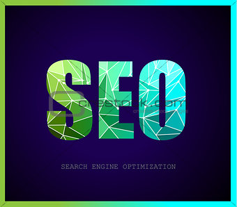 SEO Search engine optimization concept with abstract designs