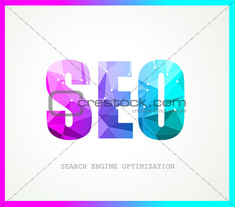 SEO Search engine optimization concept with abstract designs