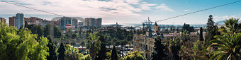 Panoramic view of Malaga seaport. Spain