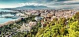 Panoramic view of Malaga city. Andalusia, Spain