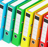 the colorful ring binders