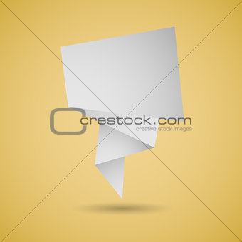Abstract origami speech background on yellow background