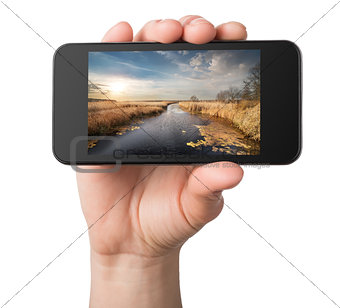 Landscape in a phone