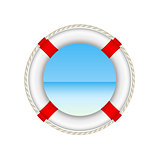 White life buoy as beach concept