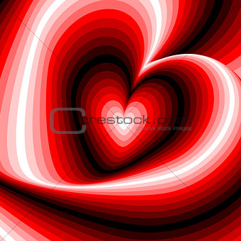 Design heart swirl rotation illusion background