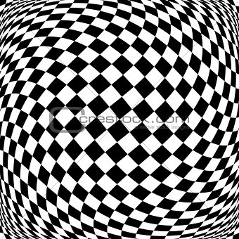 Design monochrome illusion checkered background