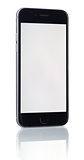 Phone with blank screen on white background