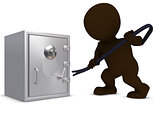 3D Morph Man breaking into a safe