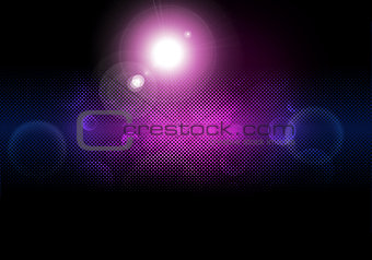 Glow multicolor circles on dark background