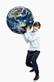Holding a planet earth
