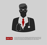 Doctor man icon 2 colors