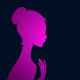 Beautiful woman's silhouette image