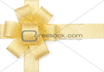 Golden ribbon with bow