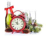 Champagne and christmas clock