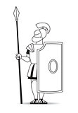 Ancient pikeman with a pike and a shield