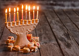 Jewish holiday hannukah symbols