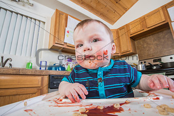 Messy Child Eats