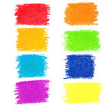 Set of rainbow pastel crayon spots, isolated on white background