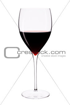 Wine glass with red wine.