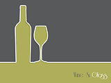 Wine advertisement background design with bottle and glass