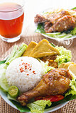 Indonesian food nasi ayam penyet