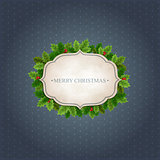 Christmas background with Holly leaves
