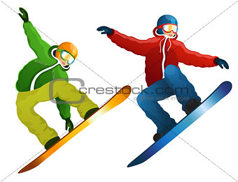 Isolated snowboarder