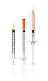 collection syringe on an isolated white background